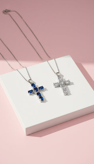 Crystal Cross Stainless Steel Necklace Pendant