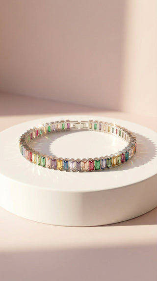 Baguette Cut Couture Crystal Tennis Bracelet