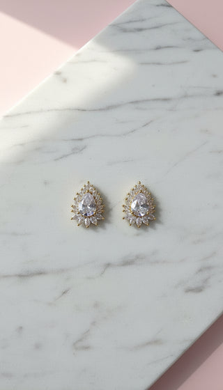 Teardrop Crystal Stud Earrings