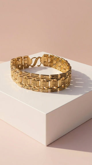 24k Gold Plated Square Link Bracelet