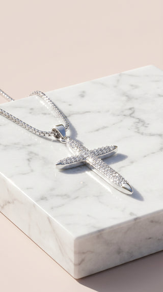 Crystal Cross Symbolic Pendant Necklace