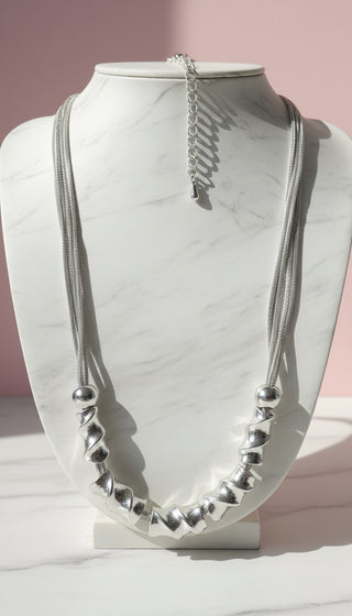Abstract Twisted Multi Chain Necklace
