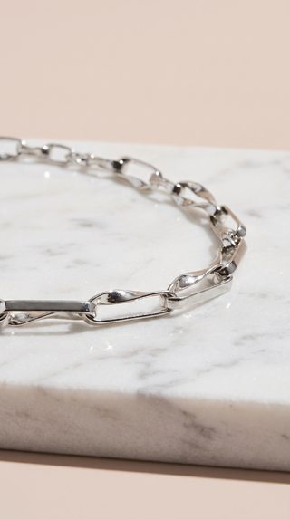 Paper Clip Plated Chain Necklace