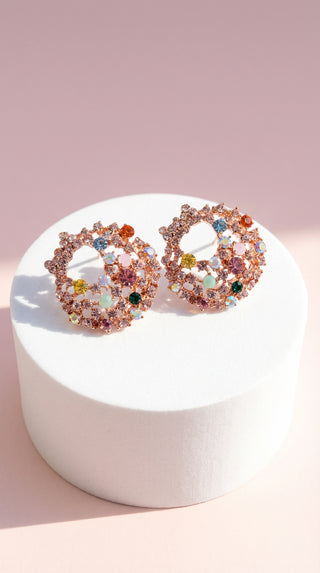 Halo Crystal Non Pierced Clip On Earrings