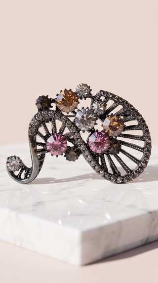Art Deco Crystal Brooch Pin