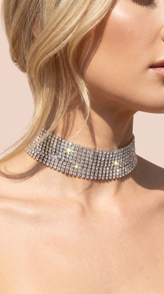 Rhinestone Crystal Choker Necklace