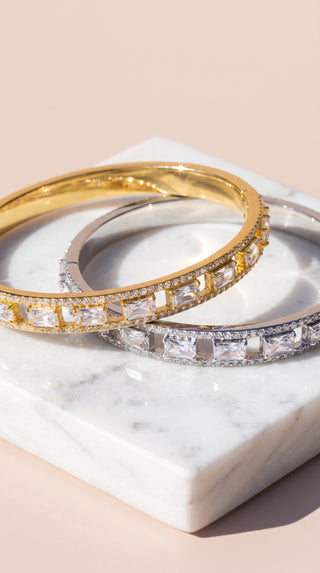 Emerald Cut Crystal Bangle