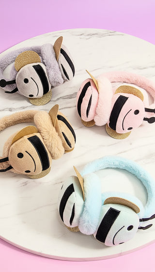 Cute Bee Plush Earmuffs for Kids Soft Winter Ear Warmers Pack Of 12