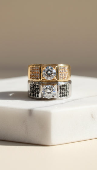 Men's Solitaire Crystal Box Set of 12 Rings