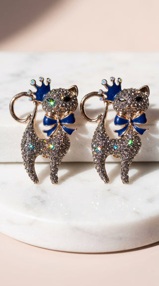 Crystal Cat Brooch – Rhinestone Animal Brooch