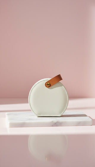 Mini Circular Travel Jewellery Case Compact Jewellery Storage Box