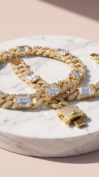 Pavé Statement Jewelled Curb Chain Necklace