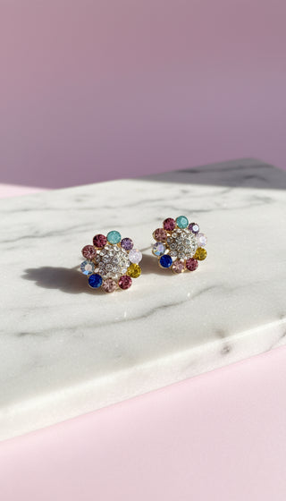 Flower Crystal Stud Earrings