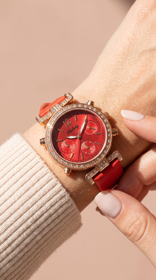 Crystal Bezel Soft Strap Watch