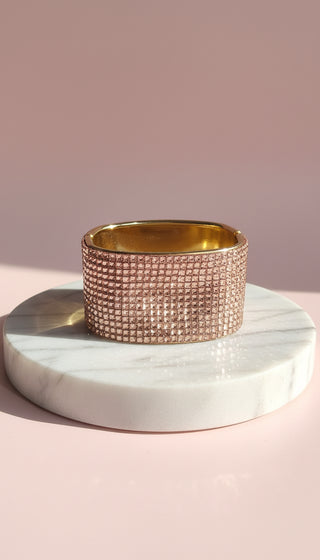 Chunky Hinged Mirrored Crystal Bangle