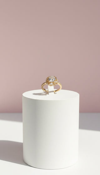 Swirl Crystal Ring Gold Box set of 12