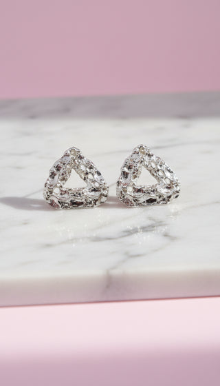 Triangular Crystal Stud Earrings