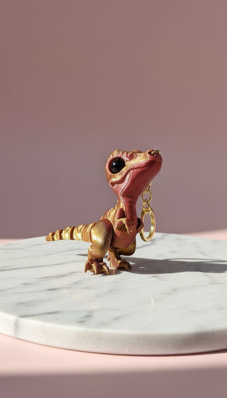 3D Printed Articulated Fantasy Baby Dinosaur : Bioplastic Fidget Key Ring