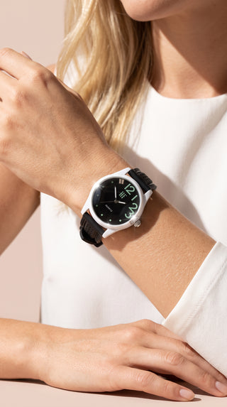 Unisex Black Dial Silicone Watch