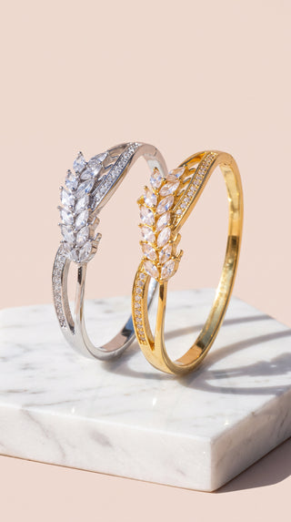 Marquise Crystal V-Shaped Bangle