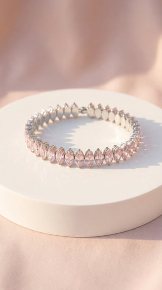 Stretchy Oval Crystal Snap On Cuff