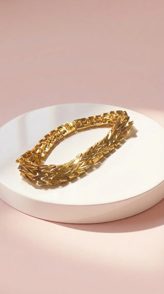 24k Gold Plated Geometric Link Bracelet