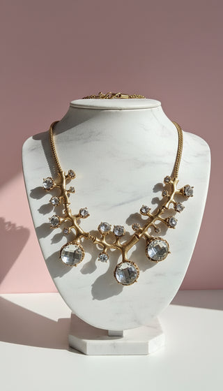 Gold Jewelled Crystal Collar Necklace