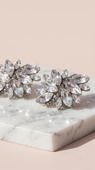 Layered Statement Crystal Stud Earrings