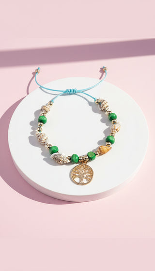 Tree Of Life Beaded Pull Tie Anklet