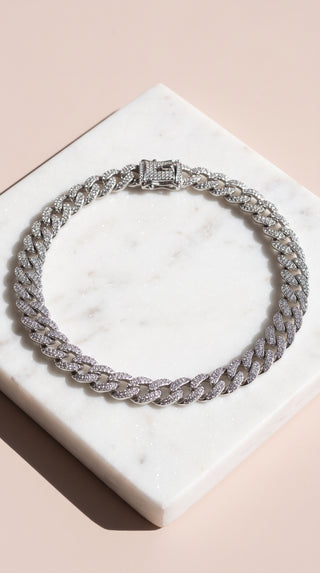 Two-Tone Style Crystal Link Necklace