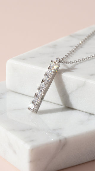 Oblong Crystal Pendant Necklace