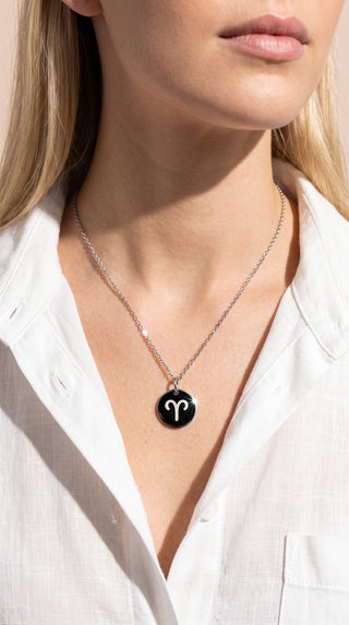 Zodiac Sign Coin Pendant Necklace