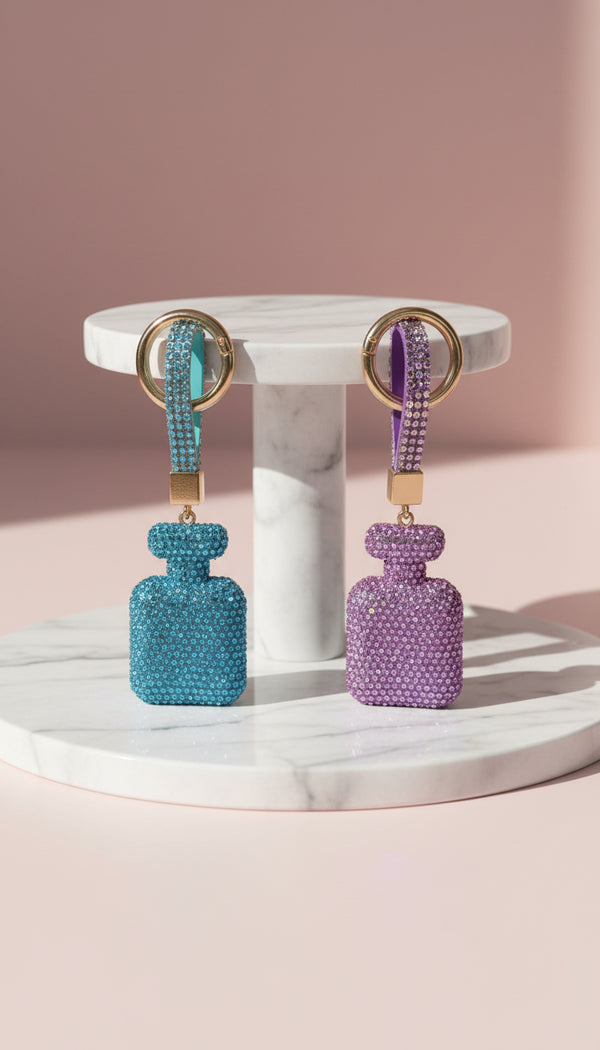 Bubble Perfume Bottle Crystal Key Ring & Bag Charm