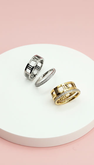 24 Pack Of Gold Plated Numeral Stacking Rings