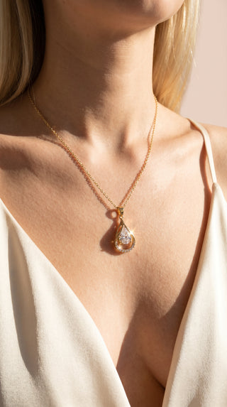 Teardrop Crystal Pendant Necklace