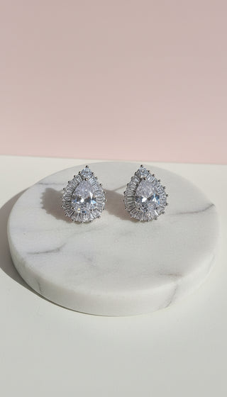 Teardrop Crystal Stud Earrings