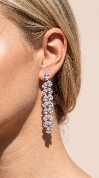 Pear Cut Layered Crystal Drop & Dangle Statement Earrings