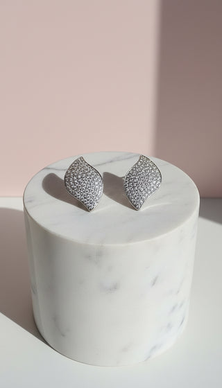 Curved Crystal Stud Earrings