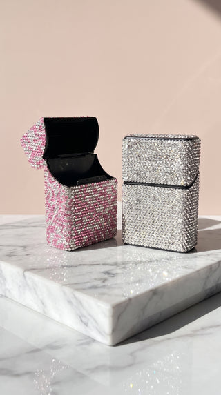 Stainless Steel Crystal Cigarette & Card Case