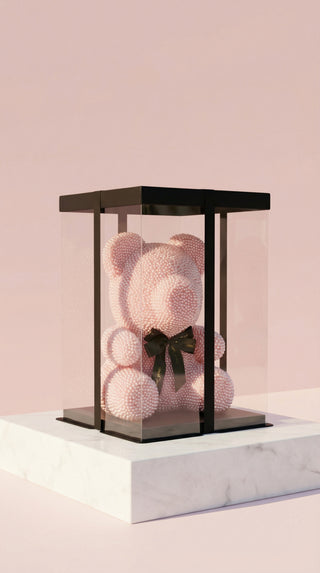 Beaded Teddy Bear Figurine With Gift Box