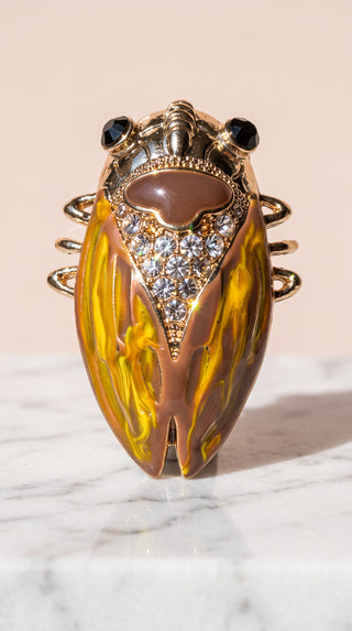 Crystal Beetle Brooch