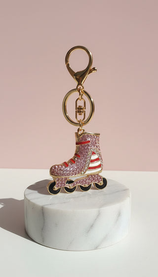 Roller Blade Crystal Key Ring & Bag Charm