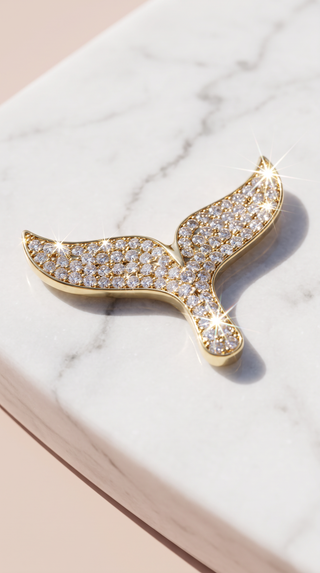 Whale Flipper Tail Brooch Pin