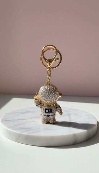 Space Astronaut Figure Crystal Key Ring & Bag Charm
