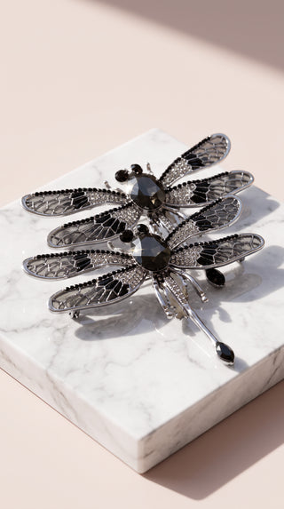 Crystal Dragonfly Oversized Statement Brooch Pin