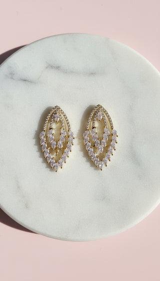 Layered Diamond Crystal Stud Earrings