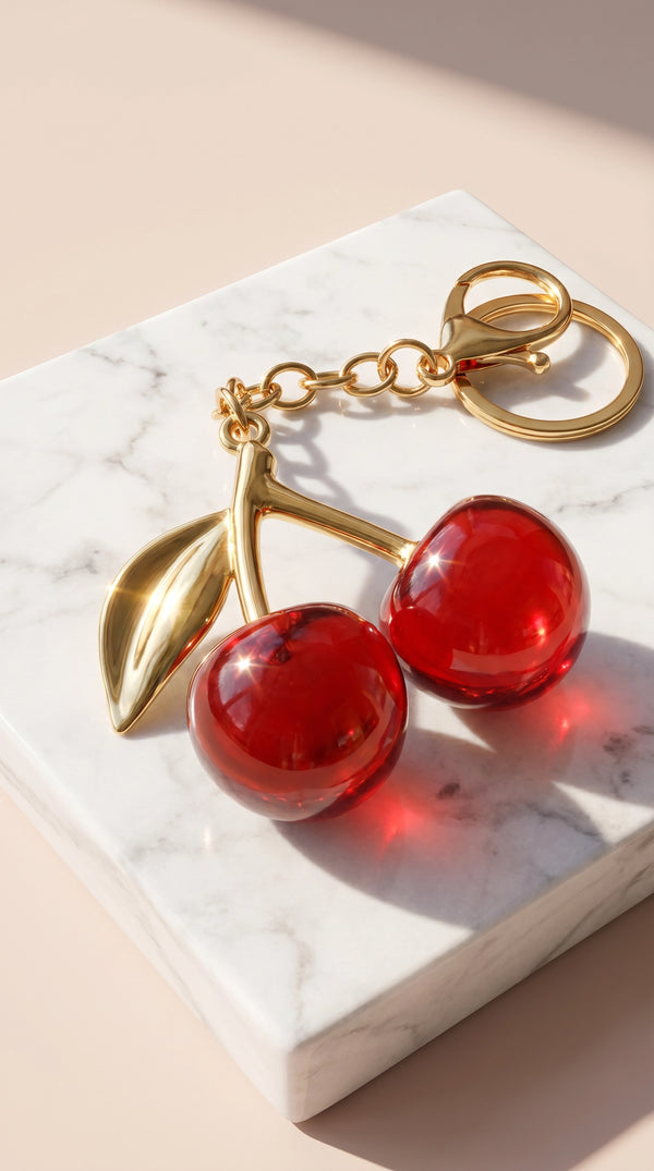 Cherry Crystal Key Ring & Bag Charm