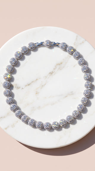 Gold Plated Brilliant Cut Crystal Collar Necklace