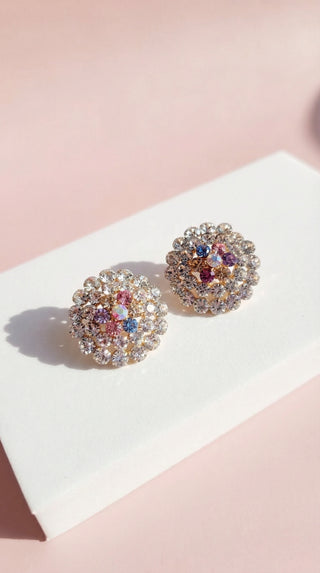 Princess Crystal Non Pierced Clip On Earrings
