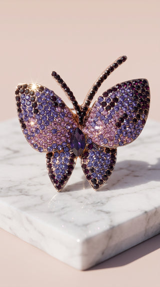 Butterfly Crystal Pavé Brooch Pin